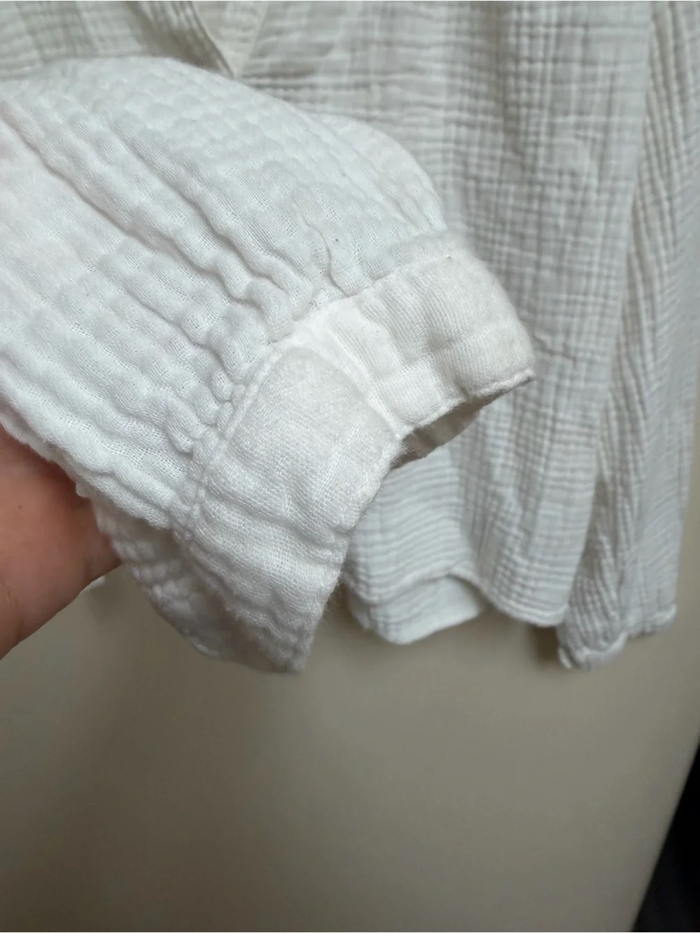 J. Crew Cream Button-Neck Gauze Blouse